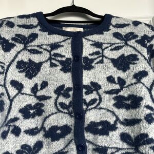 Fuzzy, fun, floral cardigan